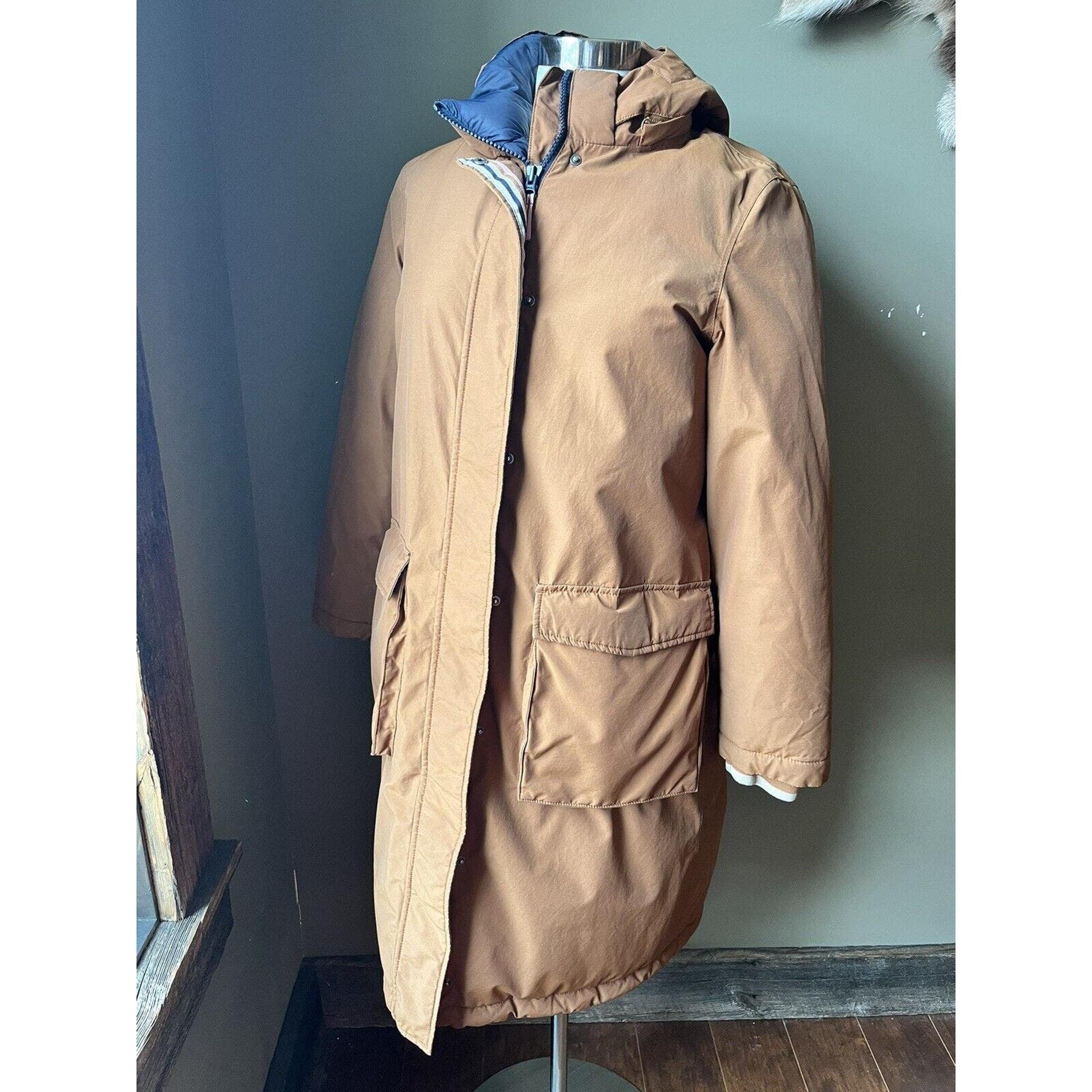 Boden Womens Long Length Puffe Down Jacket Brown Womens Size 6P