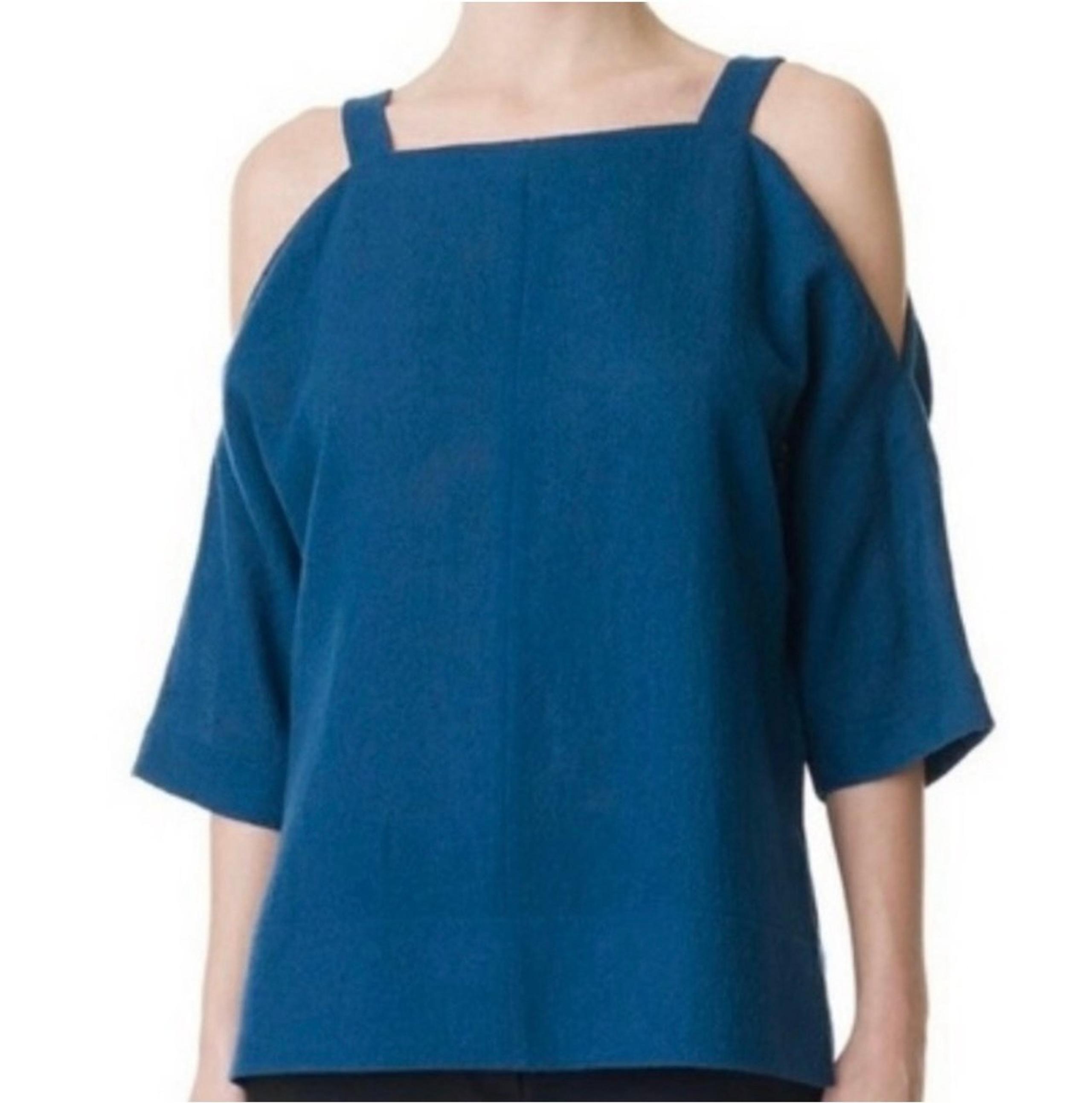 Tibi Women's  Cold Shoulder Top - Size XS Blue
