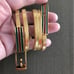 Vintage Accessocraft NYC Red Green Enamel Buckle Gold tone Woman Belt