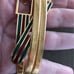 Vintage Accessocraft NYC Red Green Enamel Buckle Gold tone Woman Belt