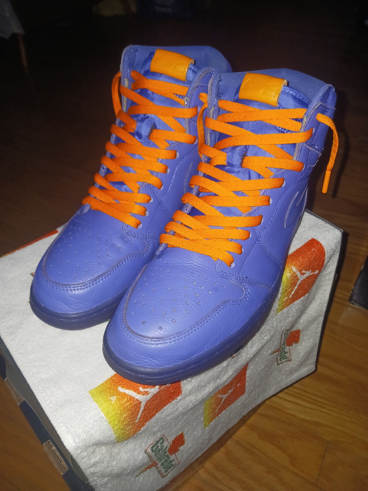 Size 11.5 - Air Jordan 1 Retro OG G8RD High Rush Violet Gatorade W/ Towel, Laces