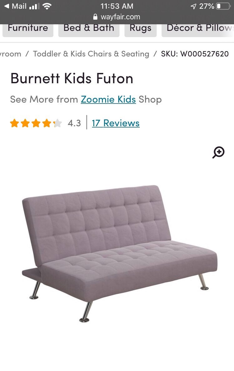 girls futon for a child