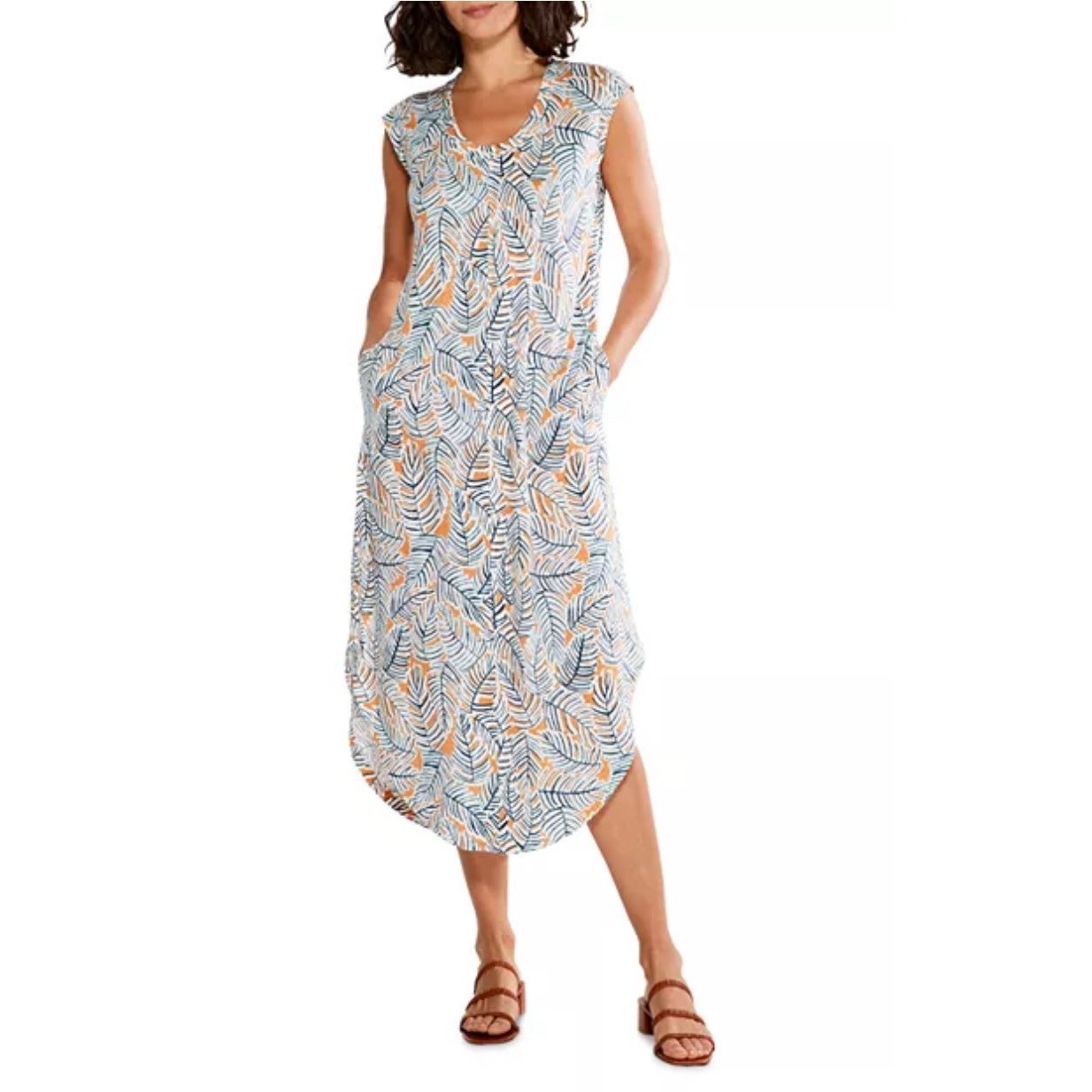 NZT BY NIC+ZOE Palm Scoop Tank Midi Dress