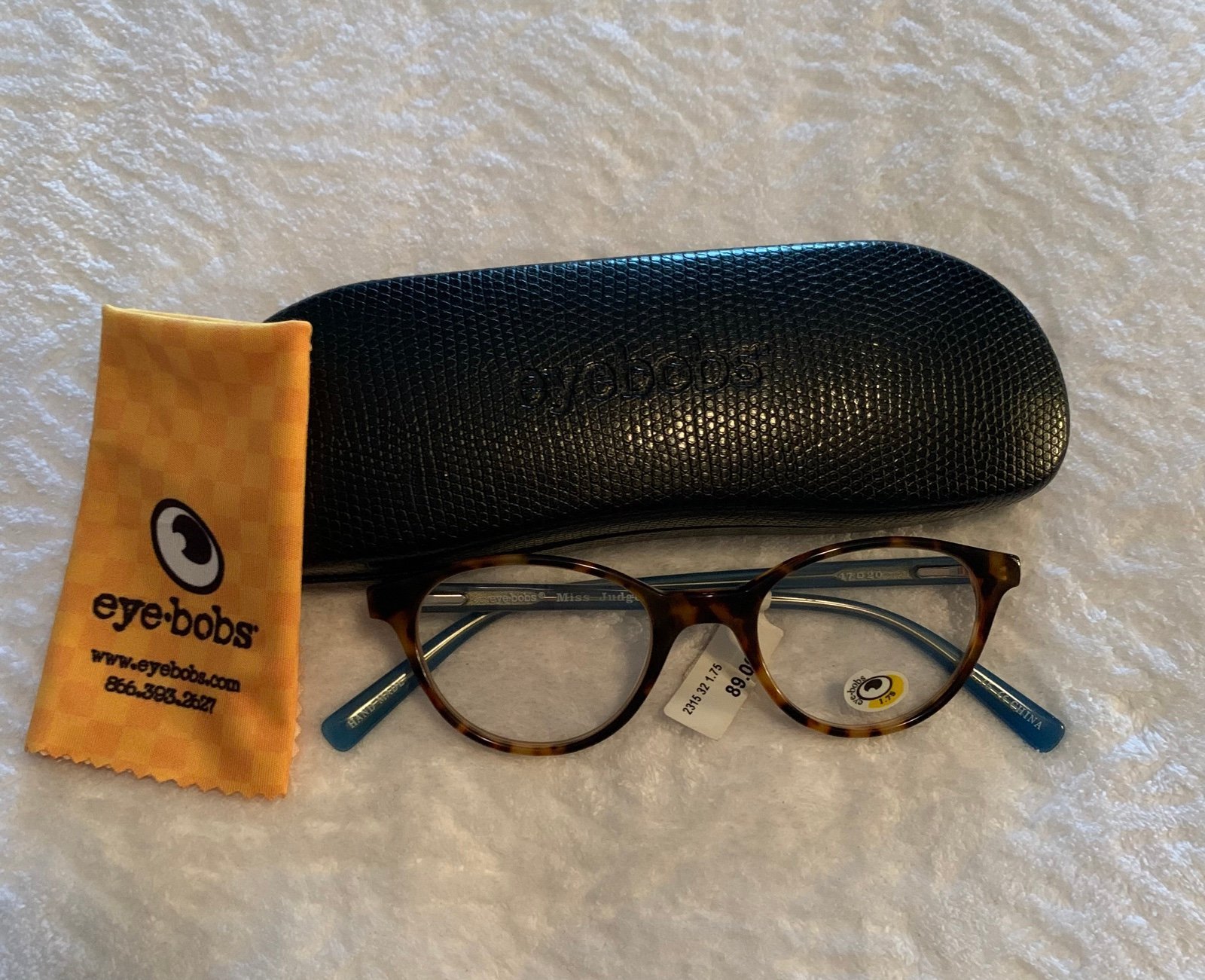 NEW Eyebobs Miss Judged Reading Glasses +1.75 With Case