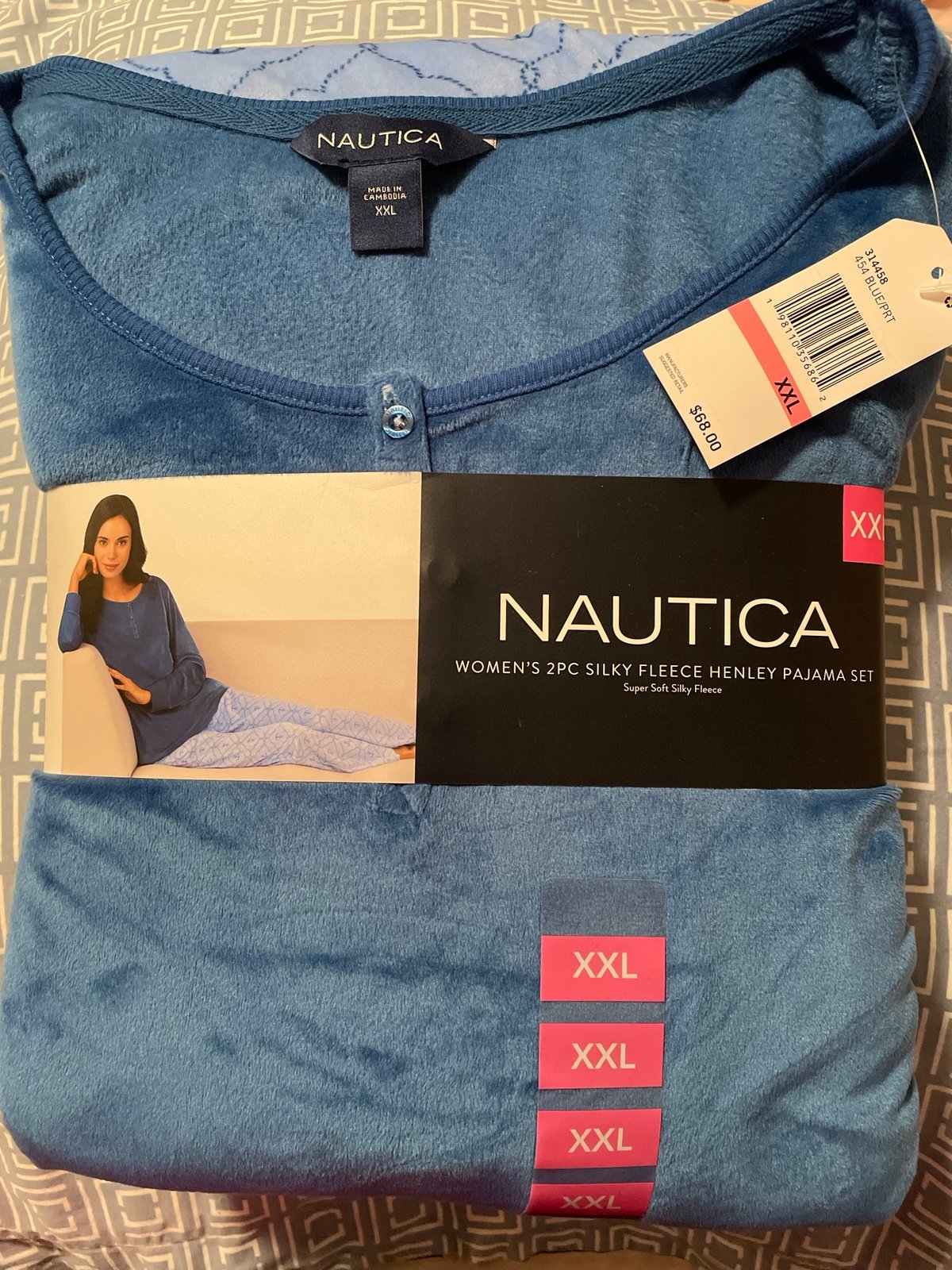 Nautica Women’s XXL Silky Fleece Henley PJS Set(New)