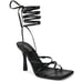 RAYE Lo Heels Black Strappy Wraparound Sandals Women's 6 Dust Bag Included