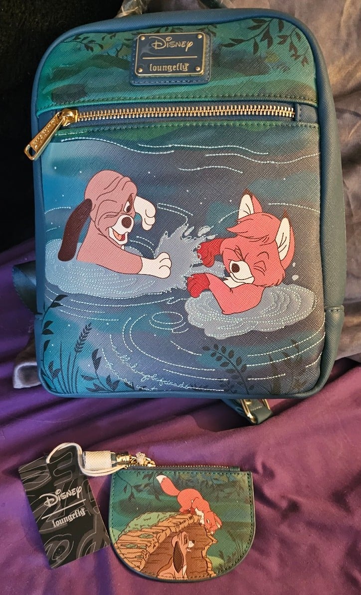 Disney Fox and the Hound Loungefly bag with card holder Disney