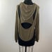 FREE PEOPLE Movement Back Into It Olive Green Long Sleeve Rounded Hoodie Sz XS