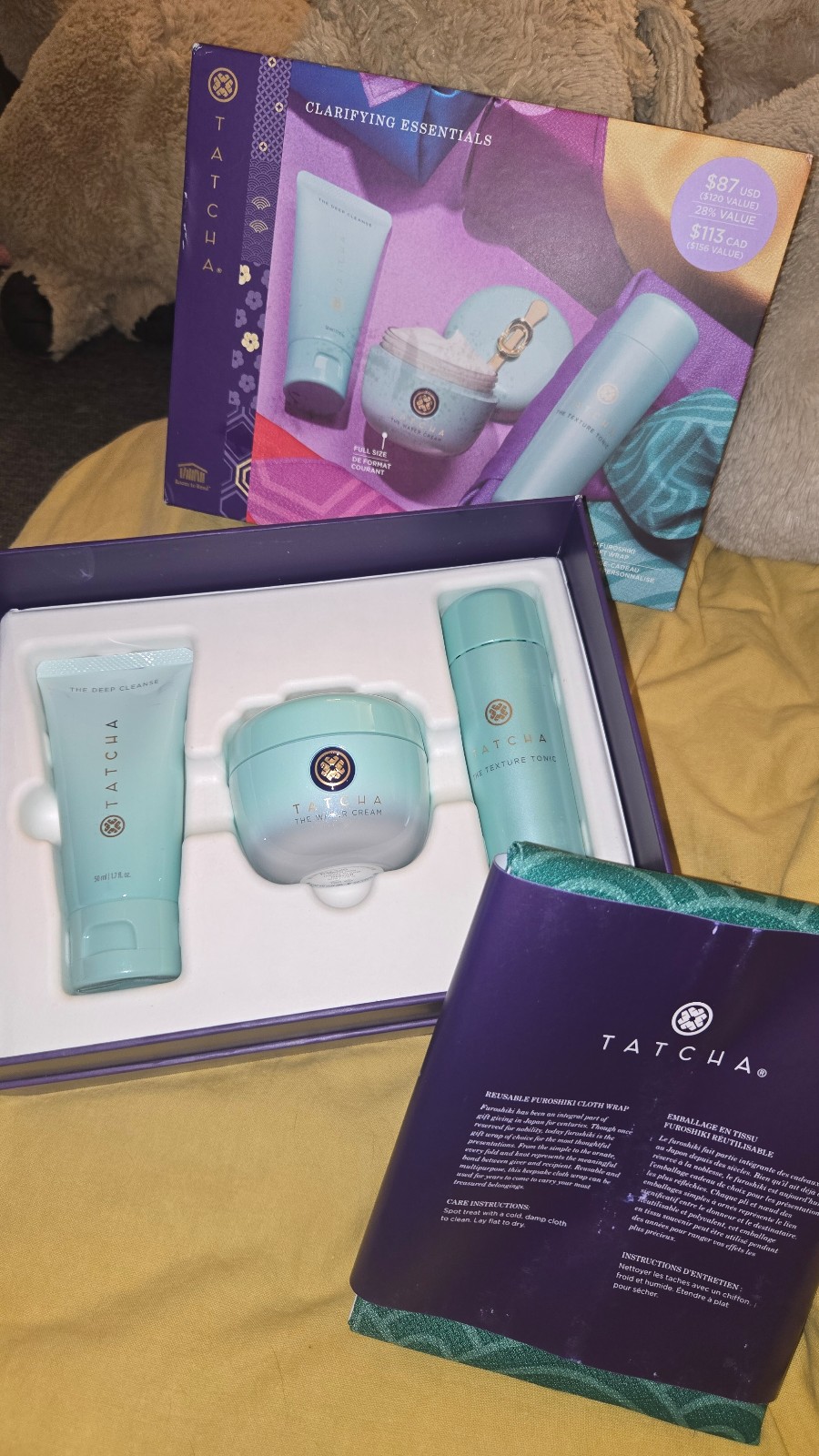 Tatcha Full size Water Cream Clairfying Essentials Gift set