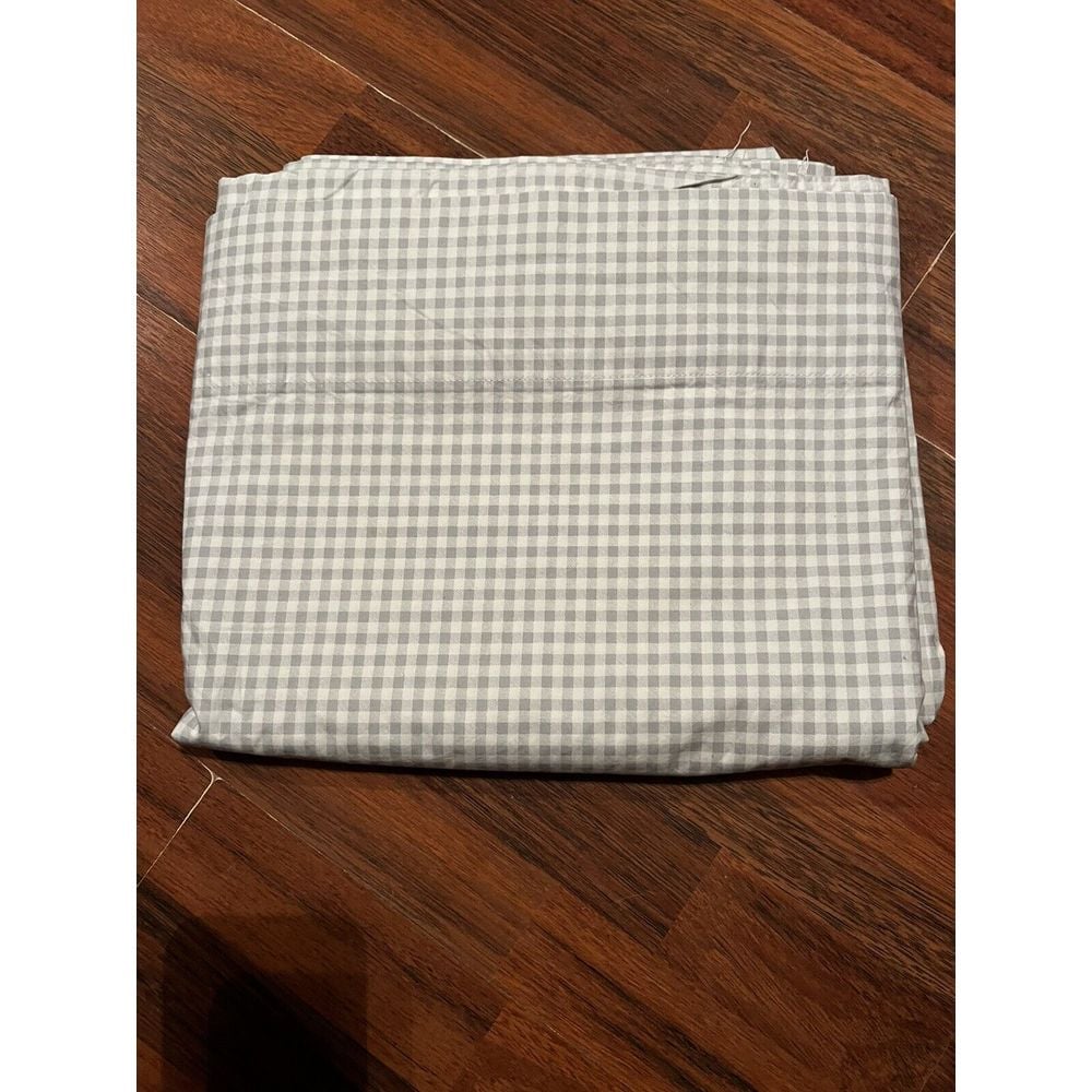 Lauren Ralph Lauren King Size Flat Sheet Blue/Gray Gingham Check