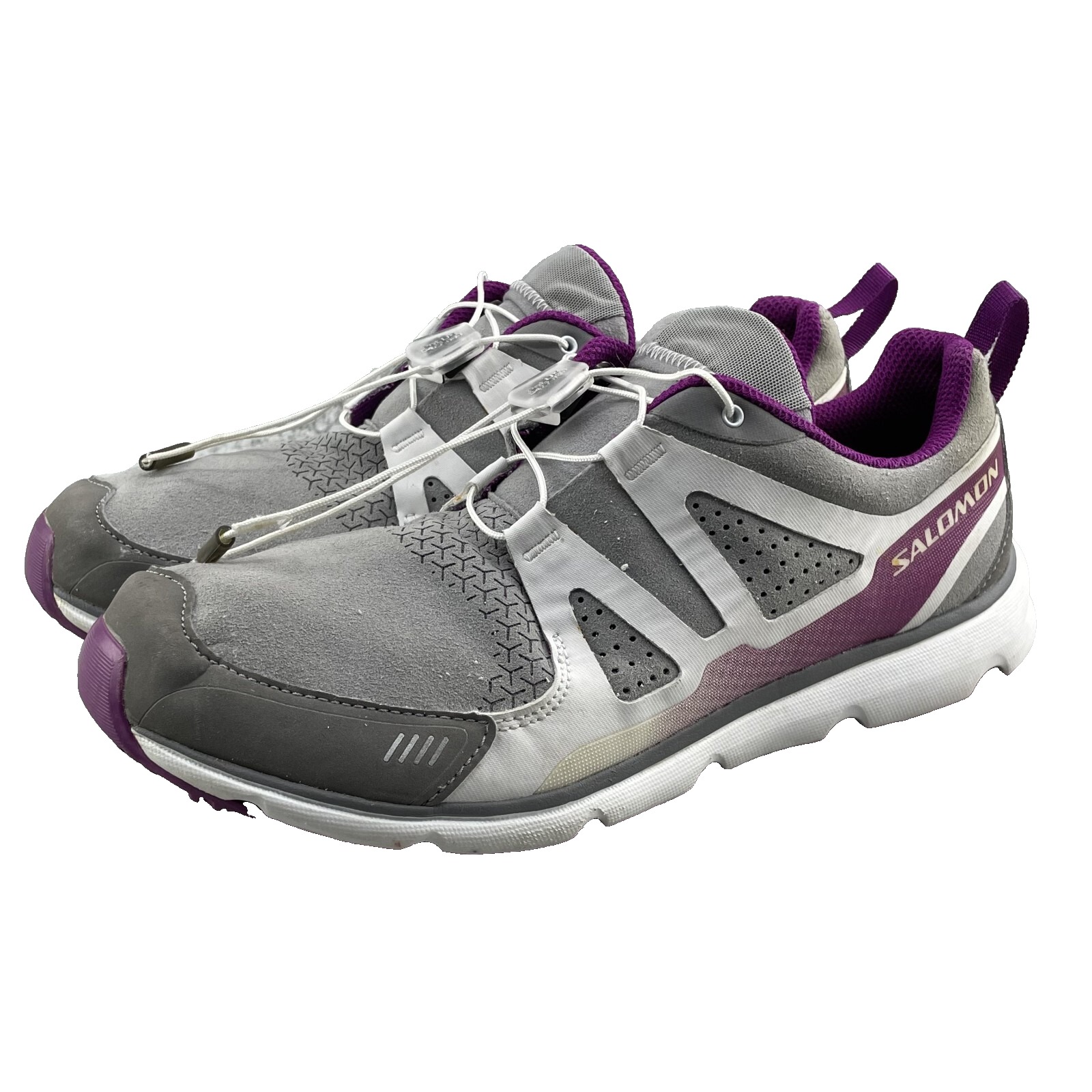 Salomon S-Wind Inca Running Shoe Womens 8.5 Gray Purple Sportswear Training Gorp