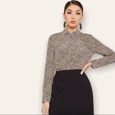 J. Crew Leopard Print Button-Up Casual Silk Shirt Size 2