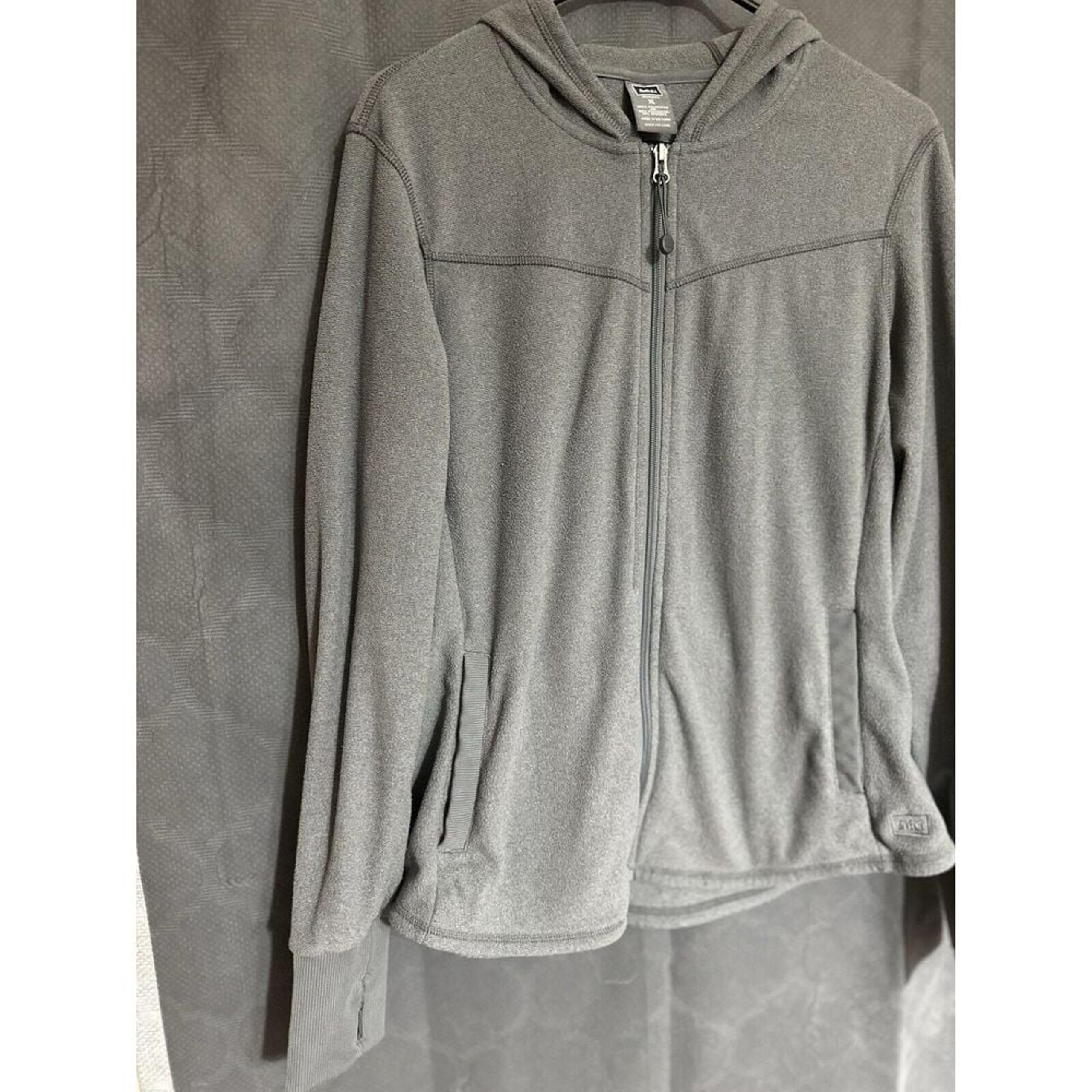 REI Sweatshirt Womens XL Full Zip Up Sky Blue Cowl Neck Pocket Athletic-Outdoors