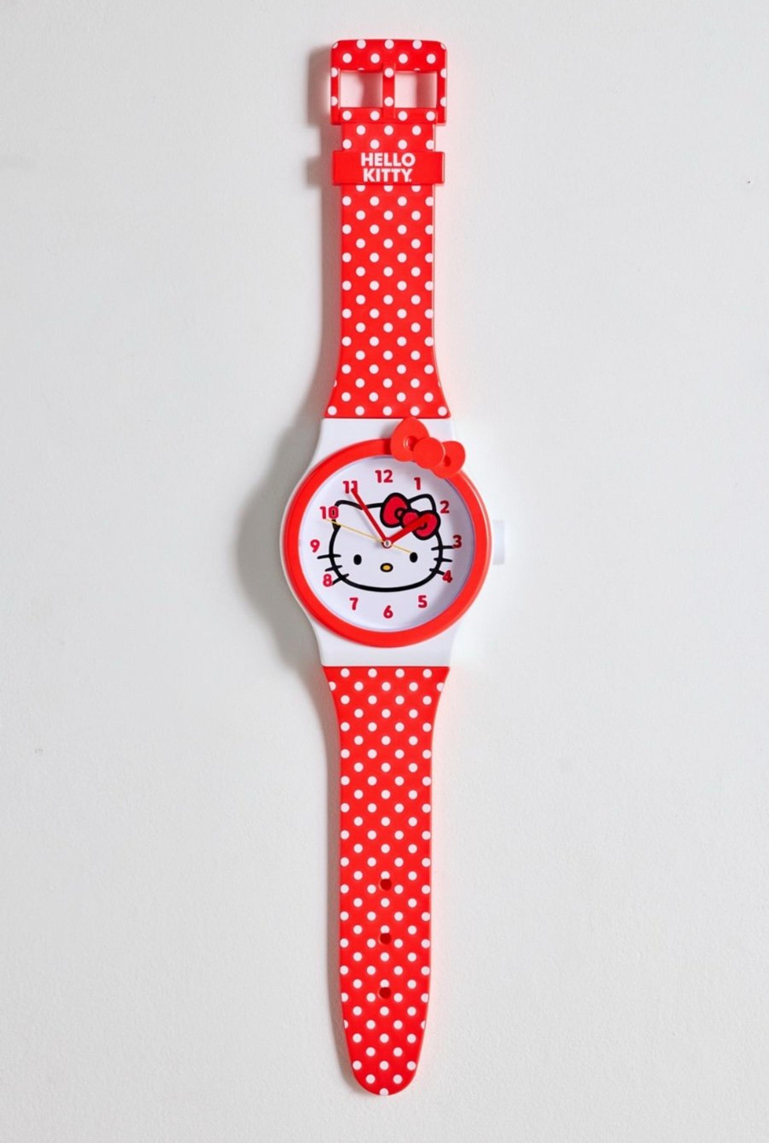 Red & White polka Dot Oversized Watch Wall Clock NEW NWT NIB - Hello Kitty