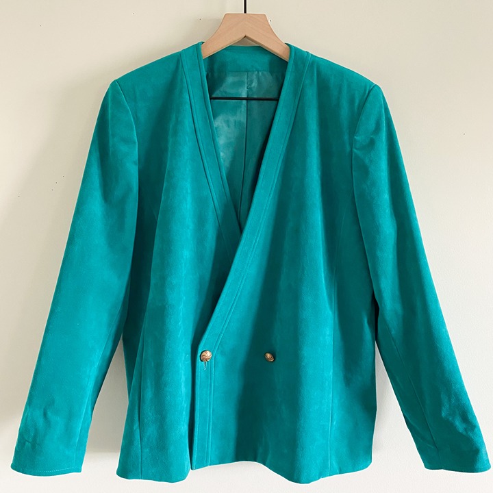 Charles Klein Vintage Teal Blazer and Skirt Set