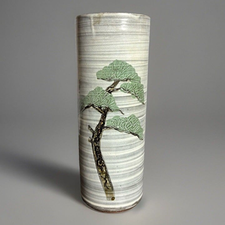 Vintage Japanese Stoneware 12 Art Pottery Vase Bonsai Design Made in Japan