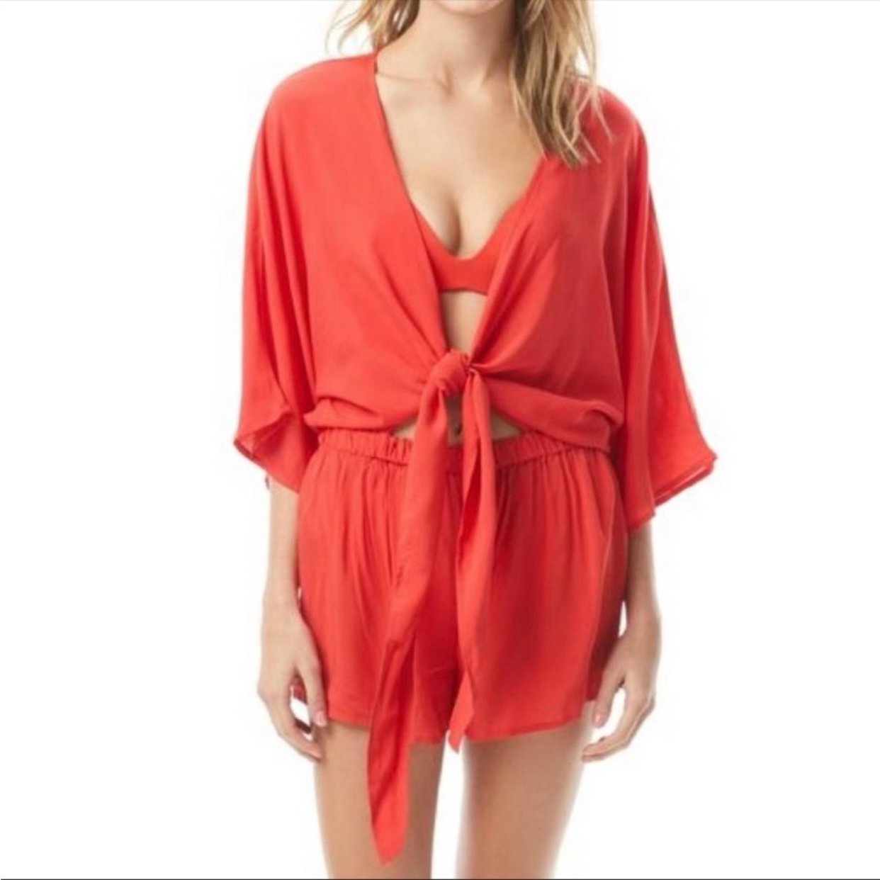 NWT Vince Camuto Swim Poppy Convertible Swim Cover Romper Size Medium