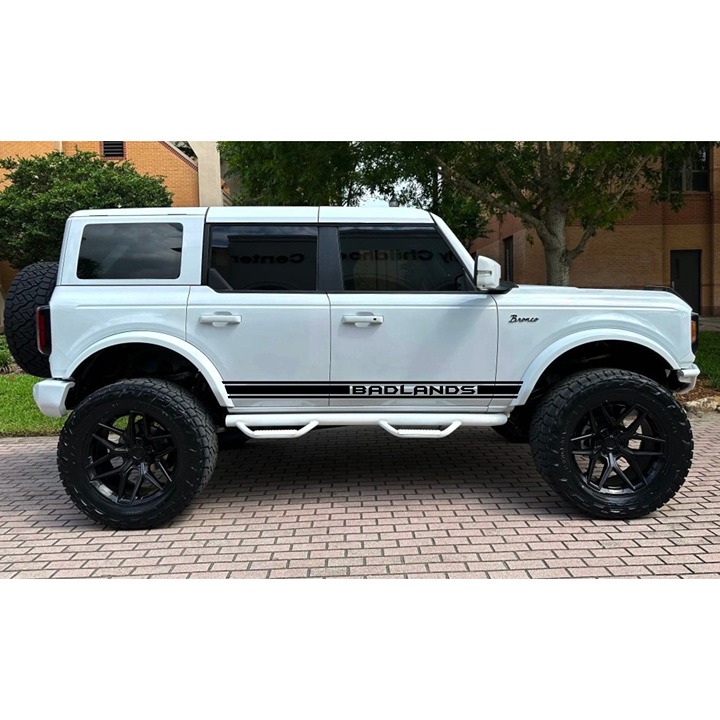 Custom Stripe BADLANDS Side Vinyl Decals Set Ford Bronco 2021-2024 SUV Off Road