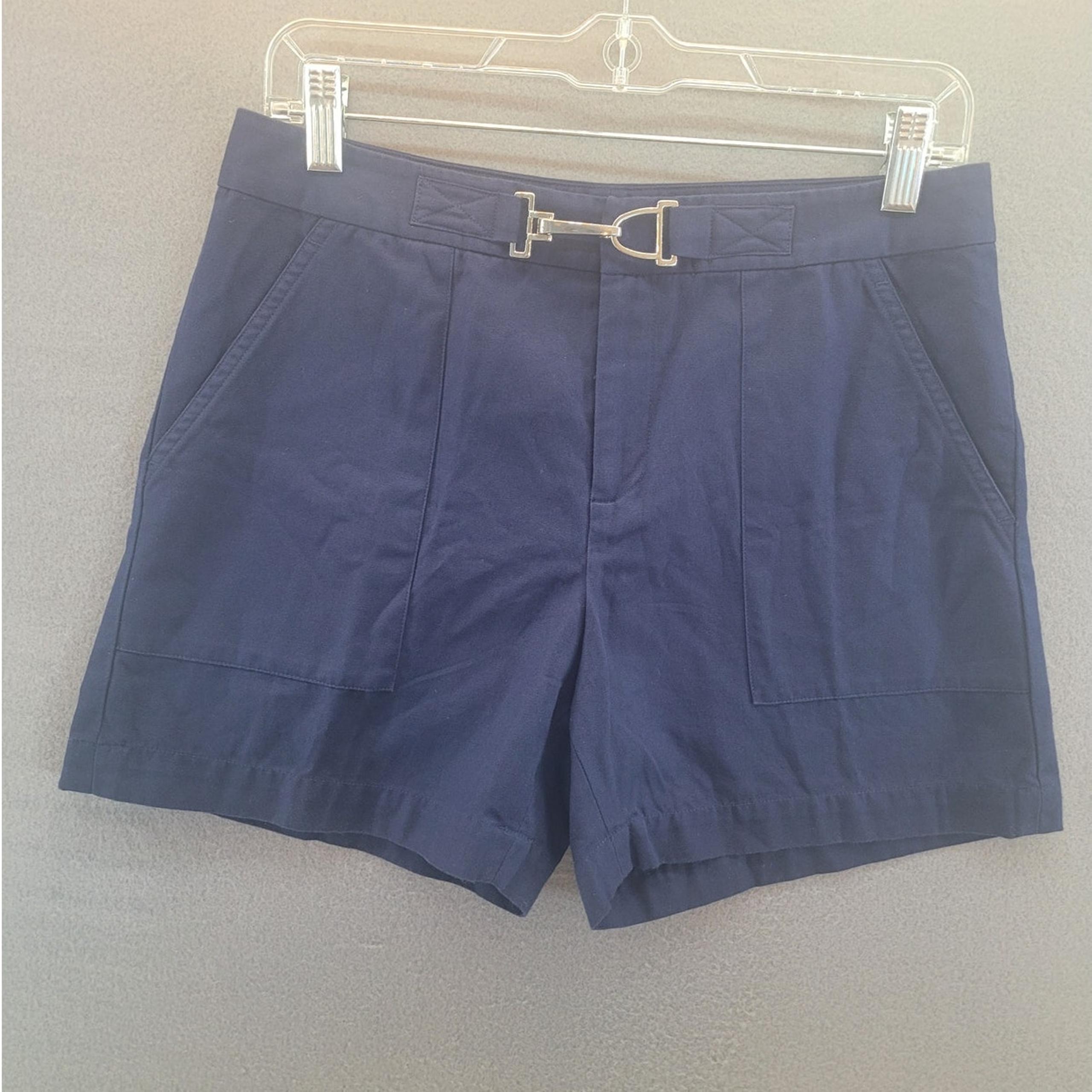 Lauren Ralph Lauren Navy Blue Shorts Women’s Size 6P Metal Clasp Dress Shorts