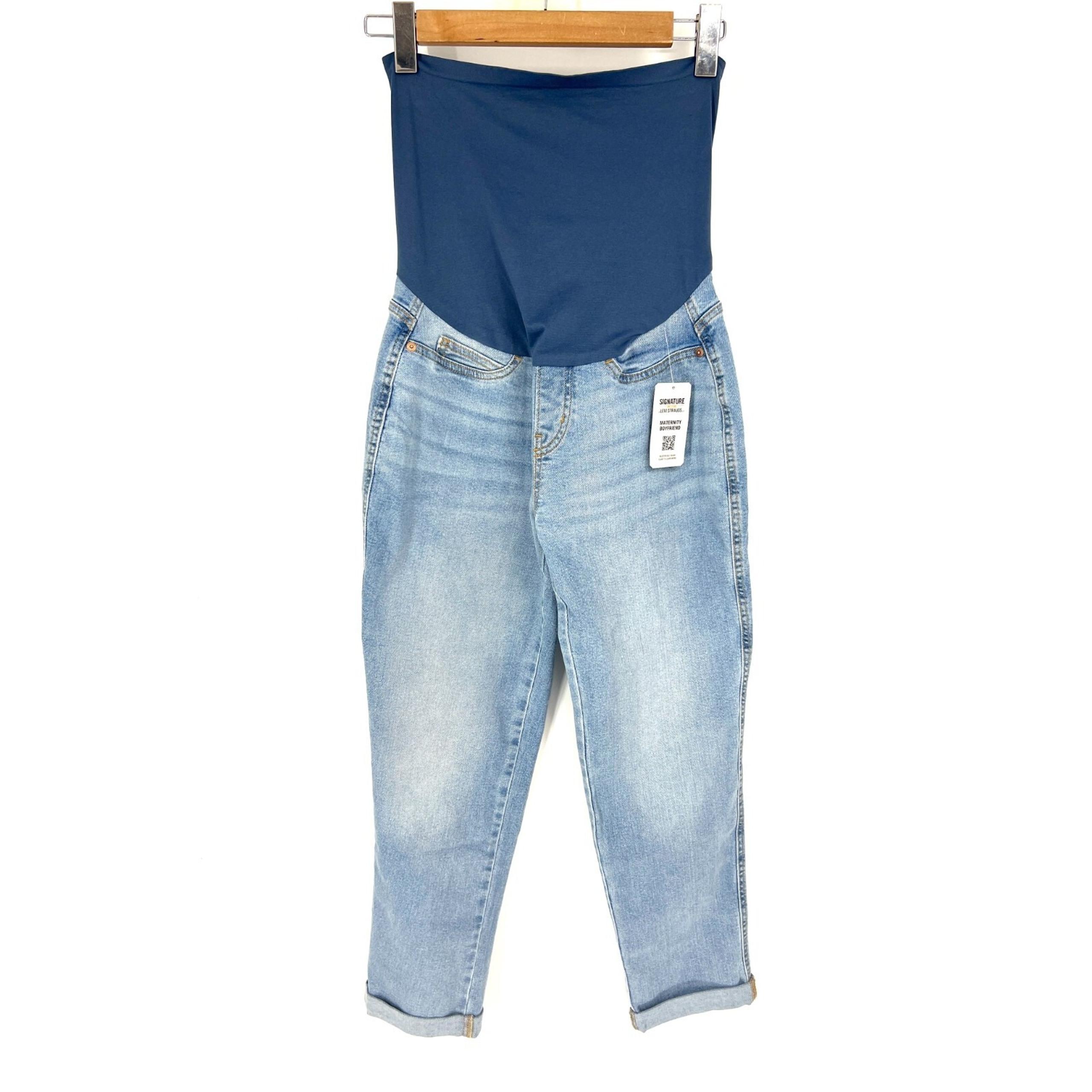 Levi Strauss Signature Gold Maternity Boyfriend Jeans Womens Size M Blue Denim