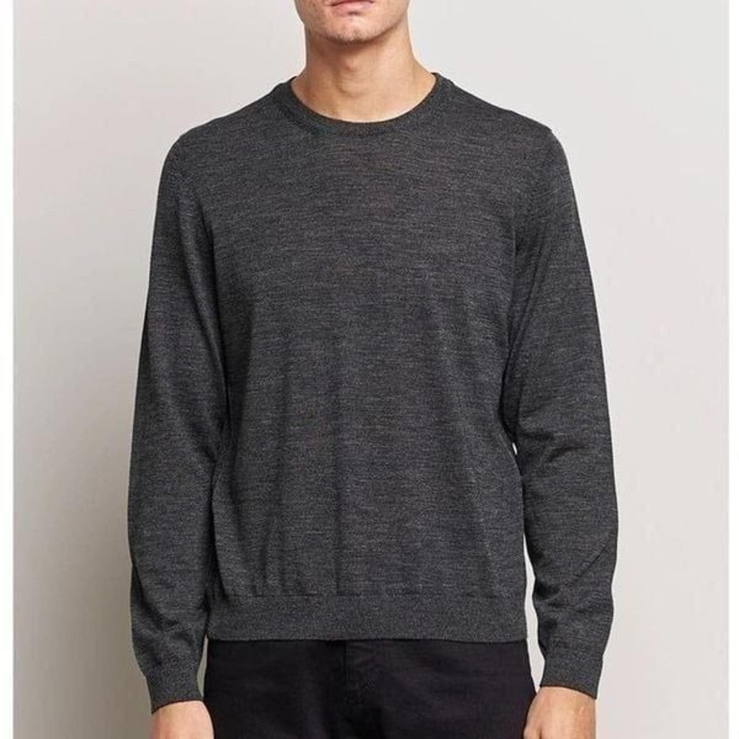 Hugo BOSS Black Label  Extrafine Merino Wool Leno Sweater M Black Gray Melange