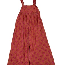 Katya Rusty Rose Print Ruffled Tie-Back Wide-Leg Jumpsuit
