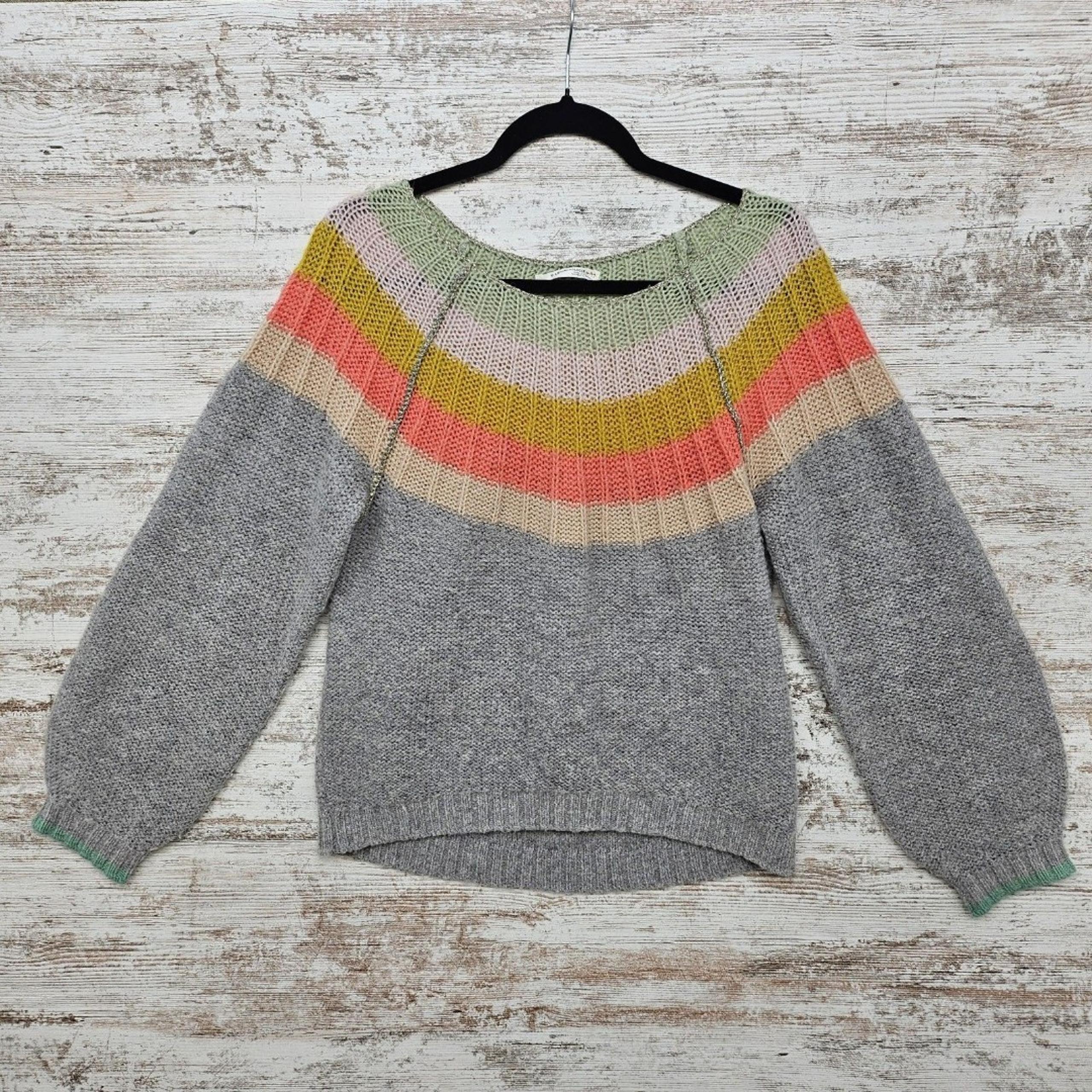 Anthropologie Sweater Womens M Gray Colleen Scoop Neck Alpaca Wool