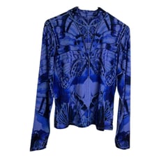 Desigual Butterfly Long Sleeve Shirt Large Art to Wear Lightweight Stretch