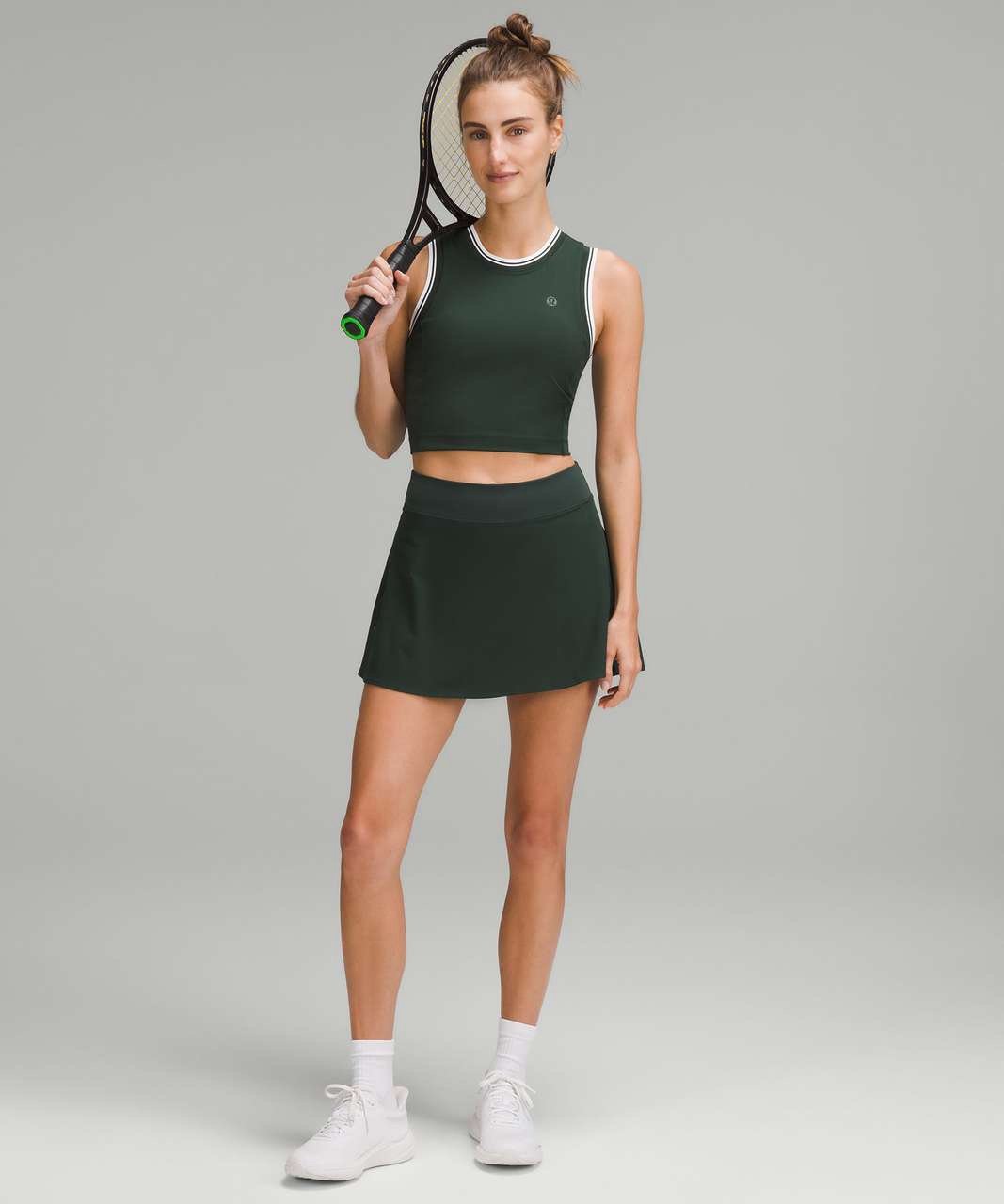 Lululemon Varsity Scoop Neck Cropped Tennis Tank Top size 4 Legacy Green LGYG