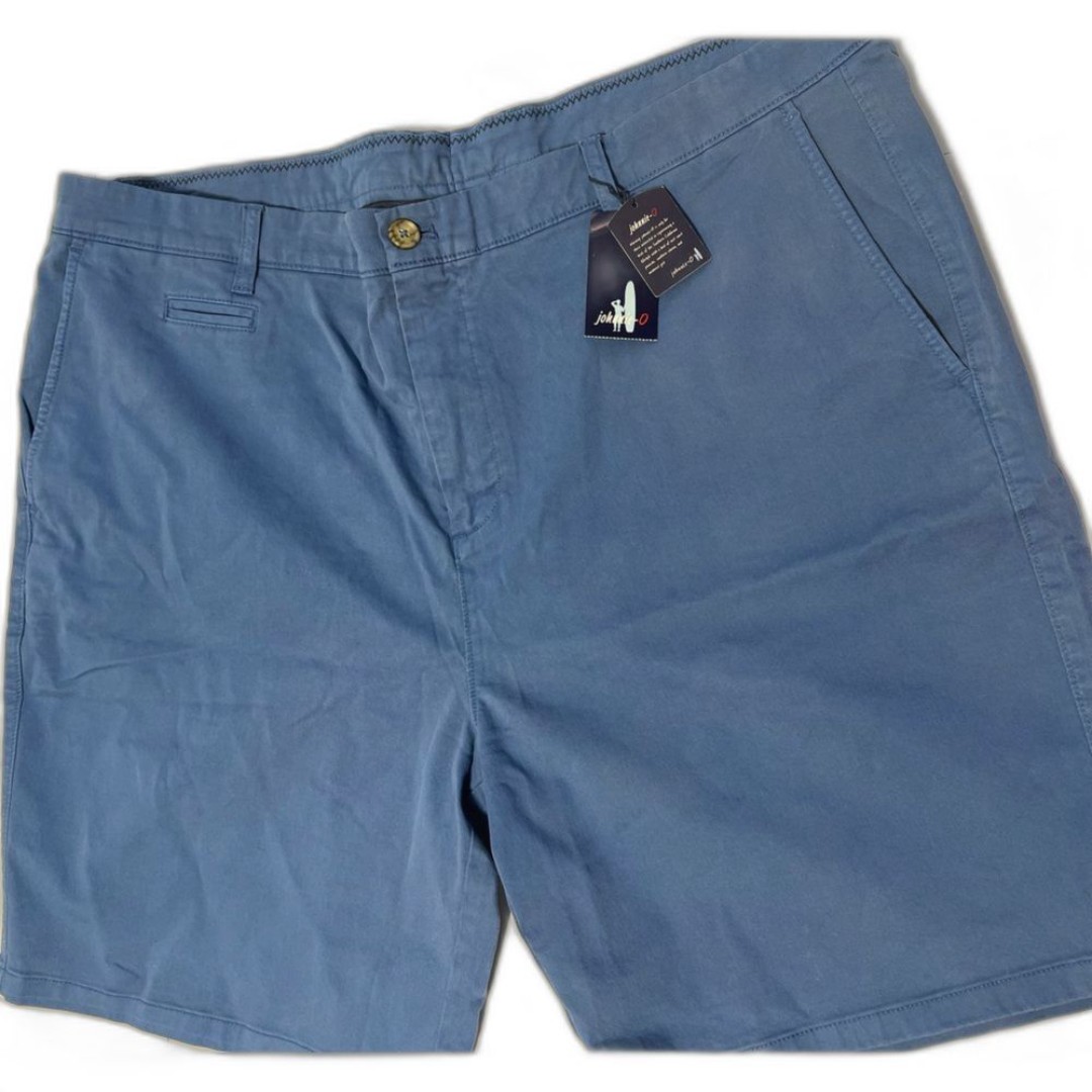 NWT Johnnie-O Blue Flat Front Cotton Chino style short size 42