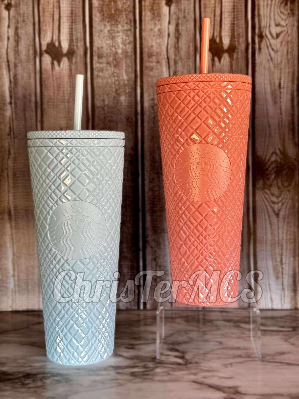 STARBUCKS JEWEL SET CORAL AND BLUE GLOSSY ASIA RELEASE INDONESIA BNWT