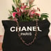 Brand new Tote Canvas Bag -(Black- GOLD CHAIN)