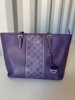Michael Kors Sady Purple Studded Purse Tote Bag