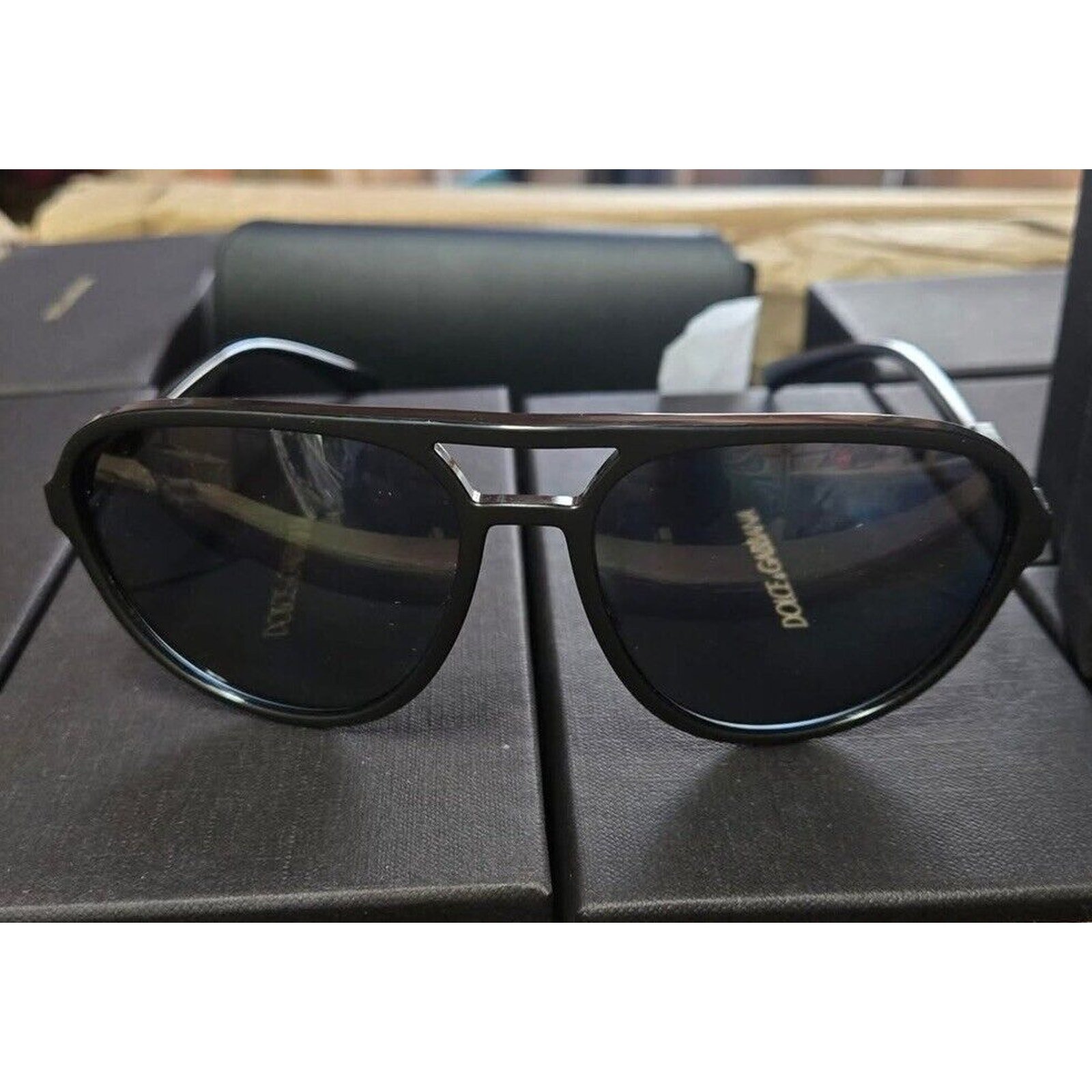 Dolce & Gabbana Men's 60mm Black On Grey Havana Sunglasses Aviators