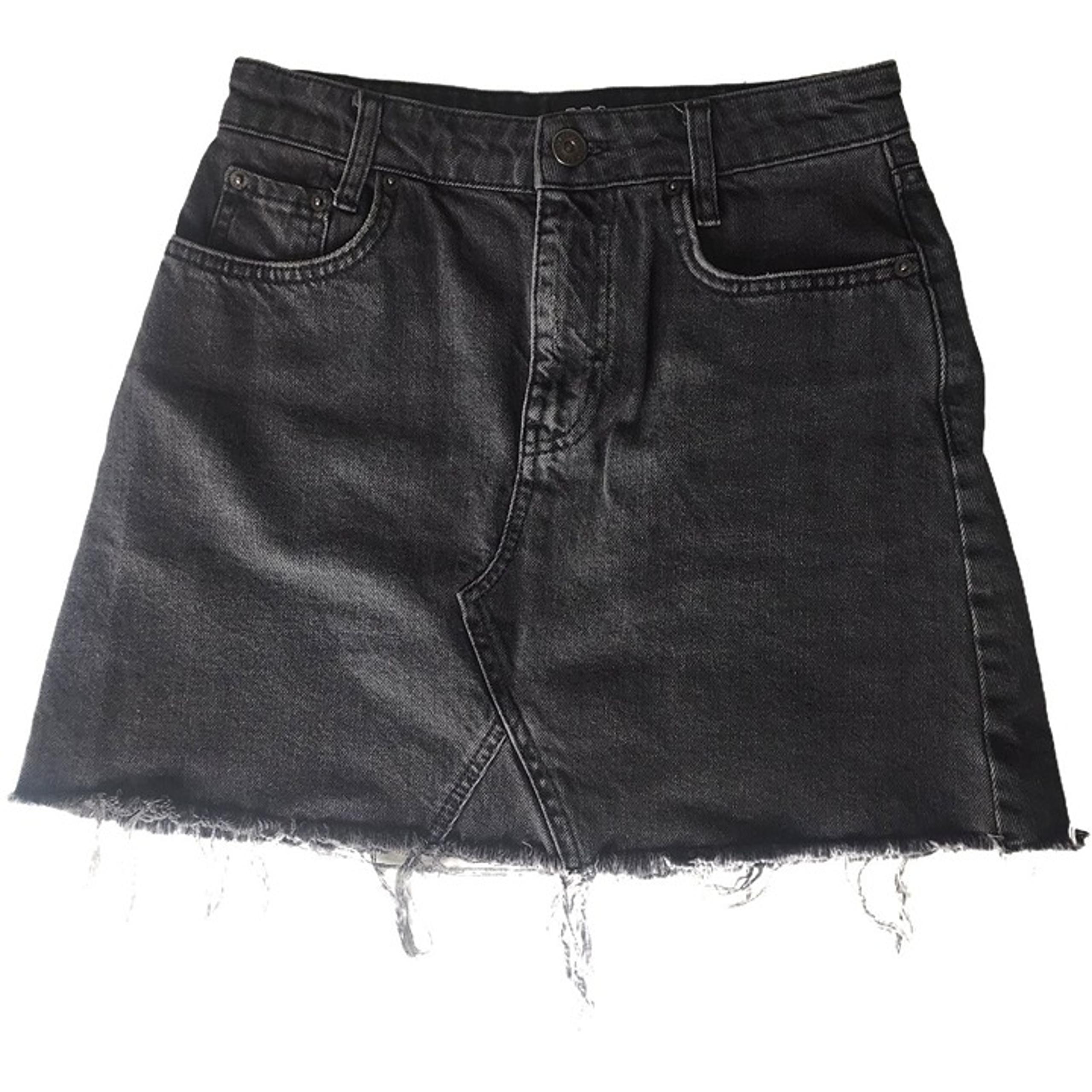 BDG Urban Outfitters size Small Black Denim Cutoff A Line Skirt - EUC