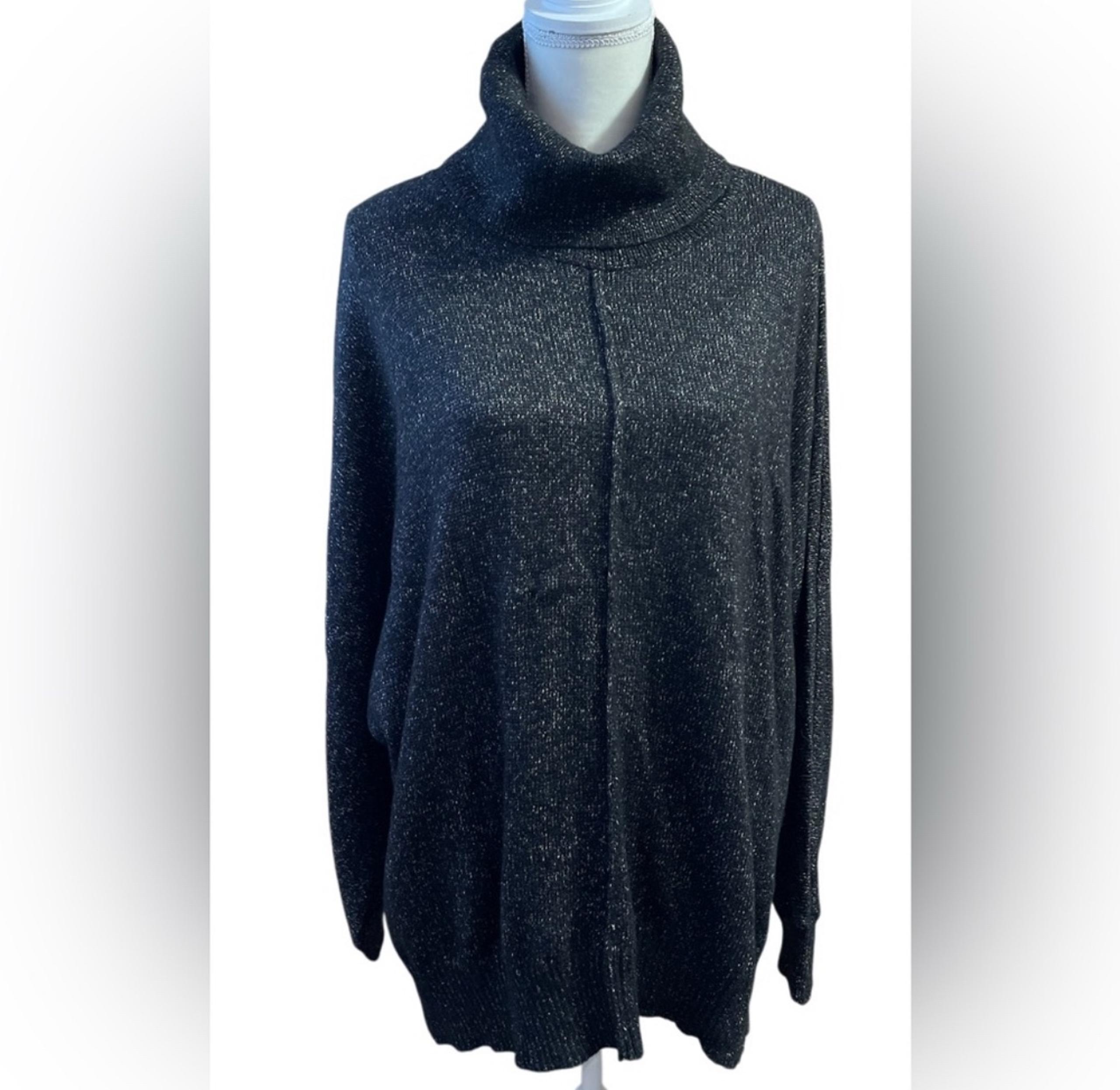 Christopher Banks Womens Cowl Neck Sweater Black Size X Large Career Layers NWT