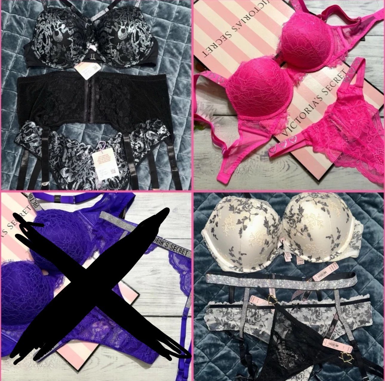 VICTORIAS SECRET SHINE & Savage X Fenty BUNDLE Lingerie Bras Garter Panties!