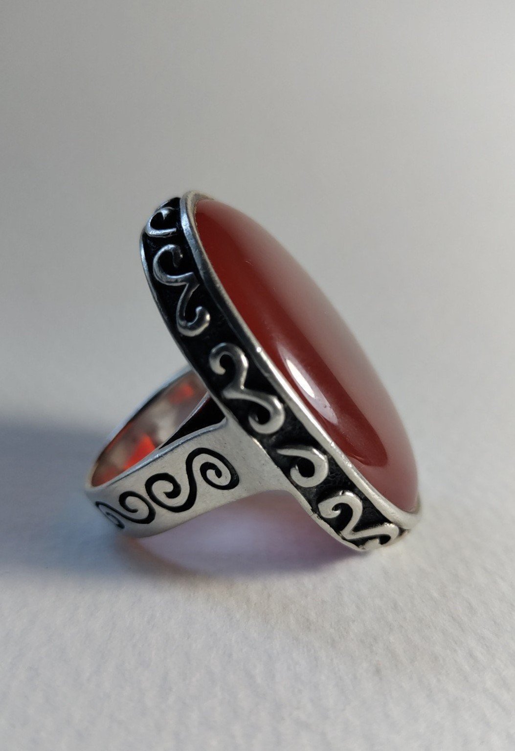 Carnelian and 925 Sterling Silver Ring by Barse
