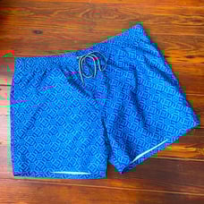 Ted Baker lined geometric print pull on drawstring waist swim trunks sz 7