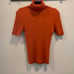 OLSEN EUROPE 90’s Orange Wool Blend Ribbed Short Sleeve Turtleneck Large