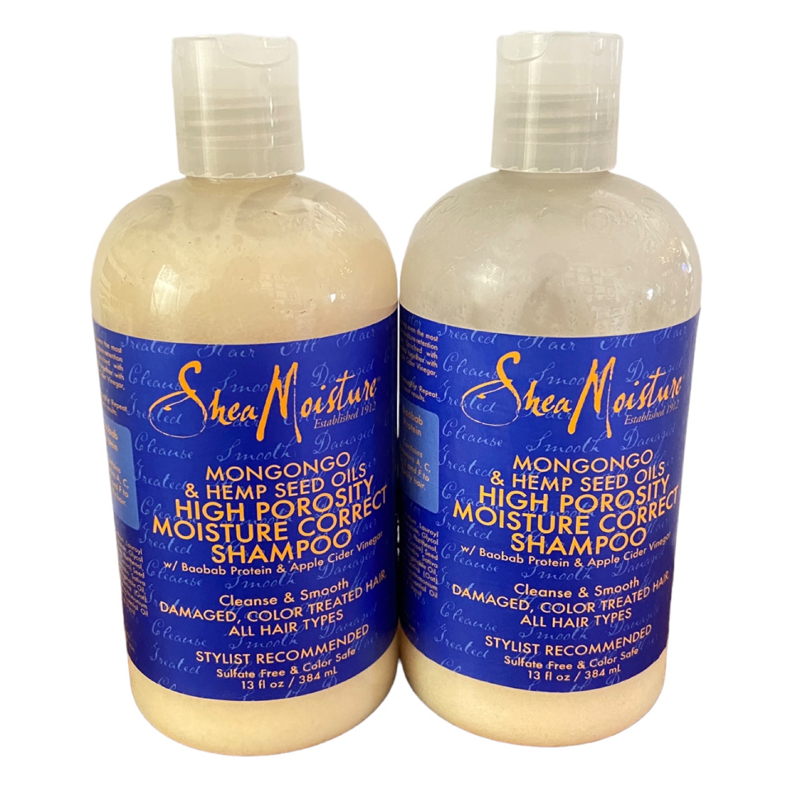 Shea Moisture Mongongo & Hemp Seed Oils High Porosity Moisture-seal Shampoo 2x