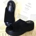 Free People Molly Platform Slide Sandal Black Suede Rubber