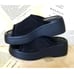 Free People Molly Platform Slide Sandal Black Suede Rubber