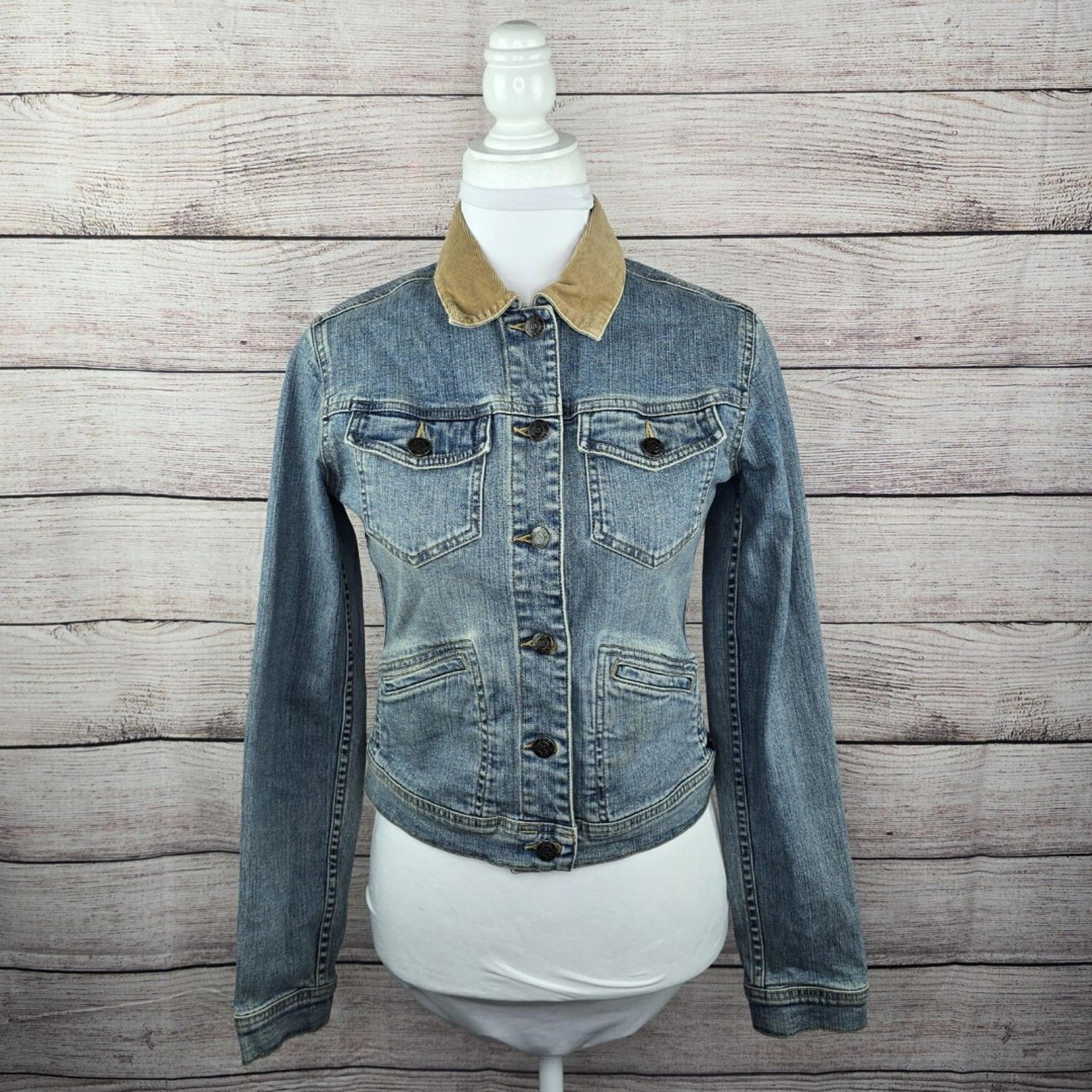Vintage Polo Jeans Co. Ralph Lauren Y2K 90's American Flag Jean Jacket Small