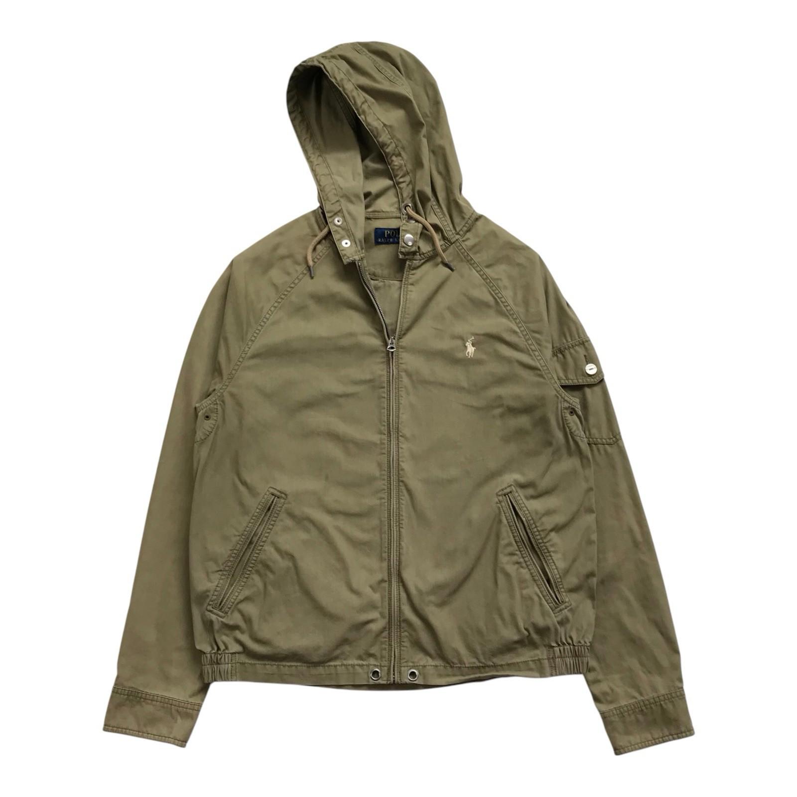 Polo Ralph Lauren Hoodie Jacket Large L Mens Green Military Tactical Windbreaker