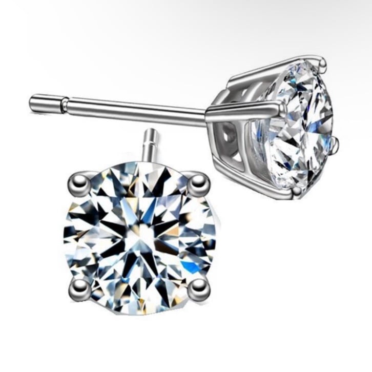 Certificated 50Ct Lab Diamond 925 Earrings