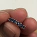 Single 10k solid white gold genuine sapphire hoop earring