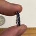 Single 10k solid white gold genuine sapphire hoop earring