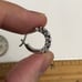 Single 10k solid white gold genuine sapphire hoop earring