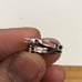 Single 10k solid white gold genuine sapphire hoop earring